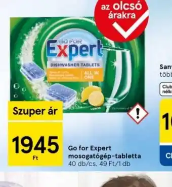 Tesco Go for Expert mosogatgép-tabletta ajánlat