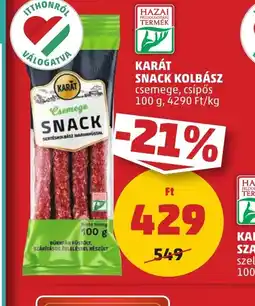 PENNY Karát Snack Kolbász ajánlat