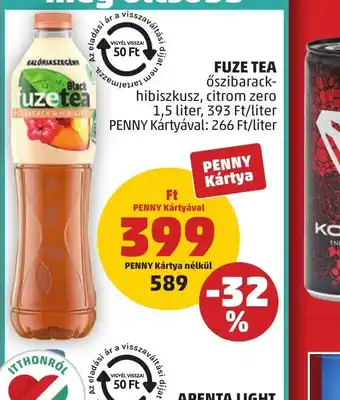 PENNY Fuze Tea őszibarack-hibiszkusz, citrom zero ajánlat