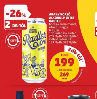 PENNY Arany Kors Alkoholfmentes Radler ajánlat