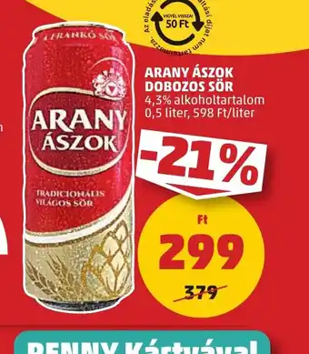 PENNY Arany Ászok dobozos sör ajánlat