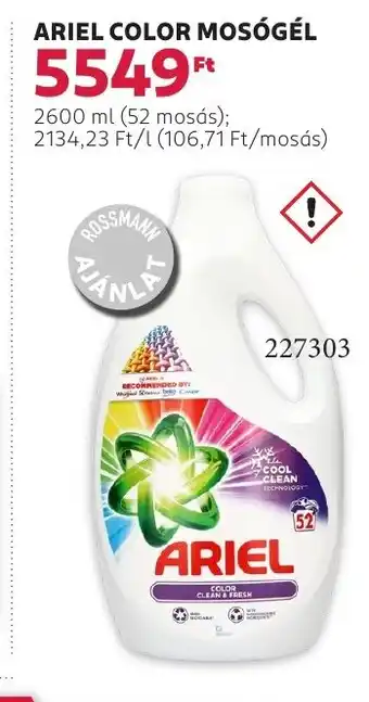 Rossmann Ariel color mosógél ajánlat