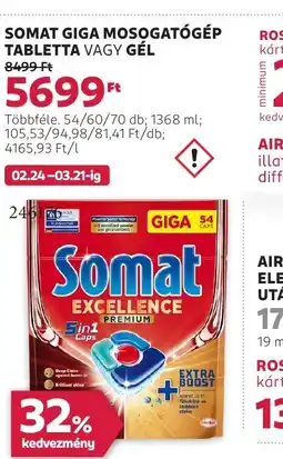 Rossmann Somat giga mosogatógép tabletta vagy gél ajánlat