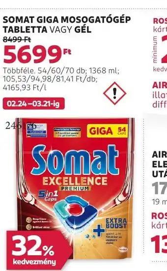 Rossmann Somat giga mosogatógép tabletta vagy gél ajánlat