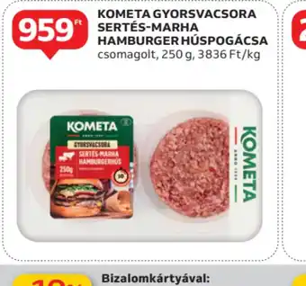 Auchan Kometa Gyorsvacsora Sertés-Marha Hamburger Húspötyácska ajánlat