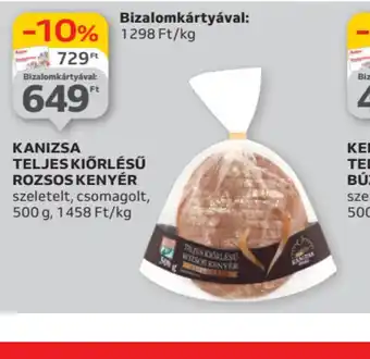 Auchan Kanizsa Teljes Kiőrlésű Rozsos Kenyér ajánlat