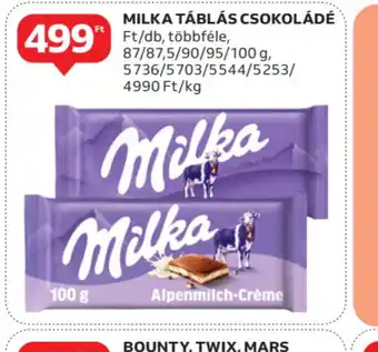 Auchan Milka Táblás Csokoládé ajánlat