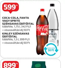 Auchan Coca-Cola, Fanta vagy Sprite szénsavas üdítőital + Kinley szénsavas üdítőital ajánlat