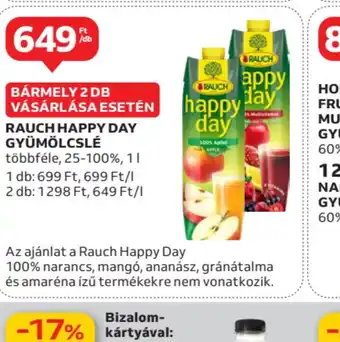 Auchan Rauch Happy Day Gyümölcslé ajánlat