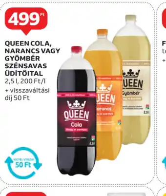 Auchan Queen Cola, Narancs vagy Gyömbér Szénsavas Üdítőital ajánlat