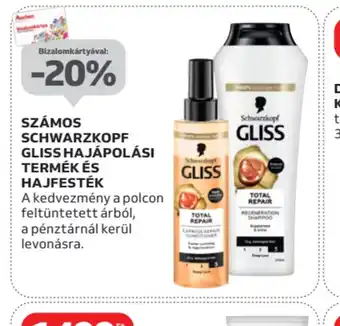 Auchan Számos Schwarzkopf Gliss Hajápolási Termék és Hajfesték ajánlat