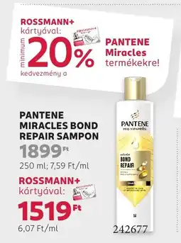 Rossmann Pantene miracles bond repair sampon ajánlat