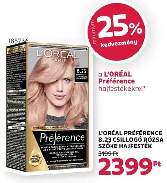 Rossmann L'oréal préférence 8.23 csillogó rózsa szőke hajfesték ajánlat