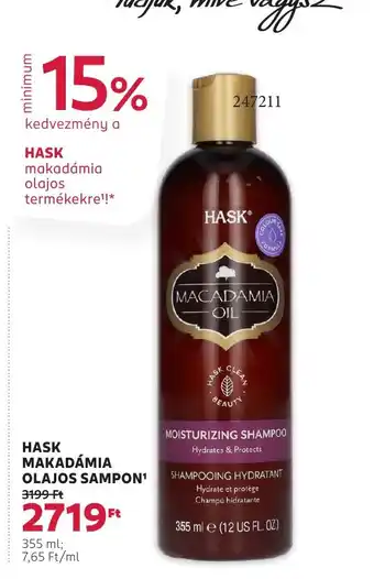 Rossmann Hask makadámia olajos sampon ajánlat