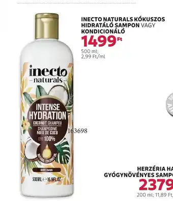 Rossmann Inecto naturals kókuszos hidratáló sampon ajánlat