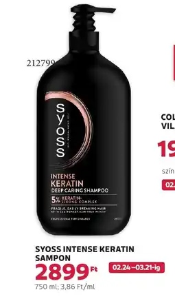 Rossmann Syoss intense keratin sampon ajánlat