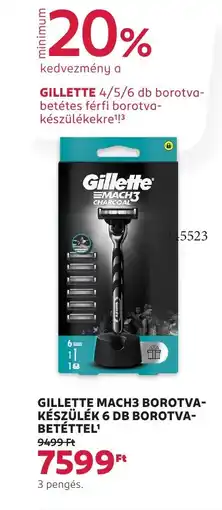 Rossmann Gillette mach3 borotva- készülék 6 db borotva ajánlat