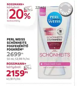 Rossmann Perl weiss schönheits fogfehérítő fogkrém ajánlat