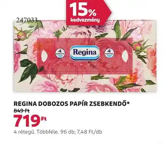 Rossmann Regina dobozos papír zsebkendő ajánlat