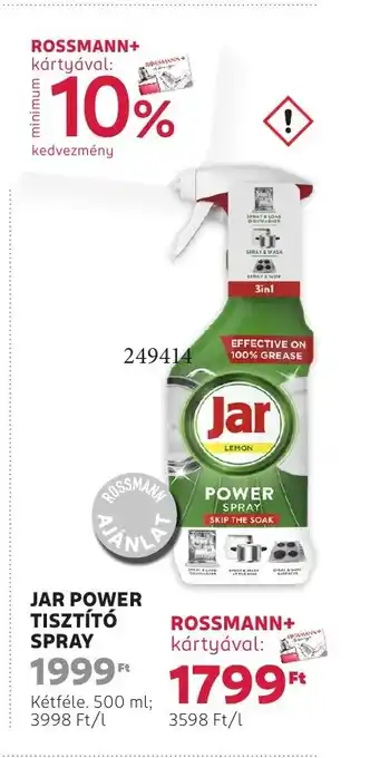 Rossmann Jar power tisztító spray ajánlat