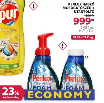 Rossmann Perlux habzó mosogatószer + utántöltő ajánlat