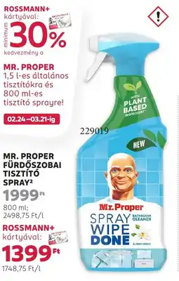 Rossmann Mr. Proper fürdőszobai tisztító ajánlat