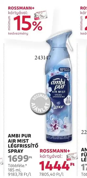 Rossmann Ambi pur air mist légfrissítő spray ajánlat