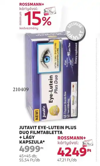 Rossmann Jutavit eye-lutein plus duo filmtabletta + lágy ajánlat