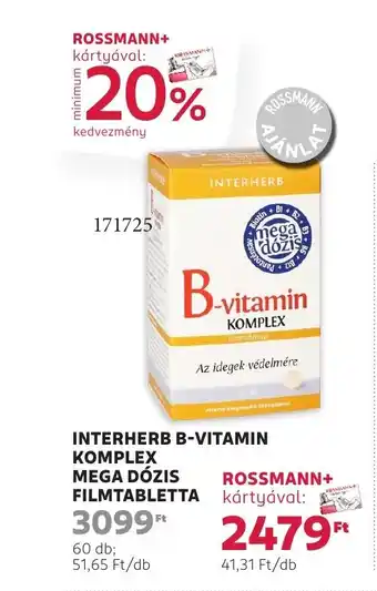 Rossmann Interherb B-vitamin komplex mega dózis ajánlat