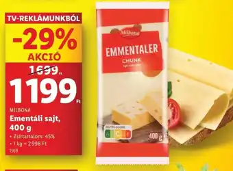 Lidl Milbona ementáli sajt ajánlat