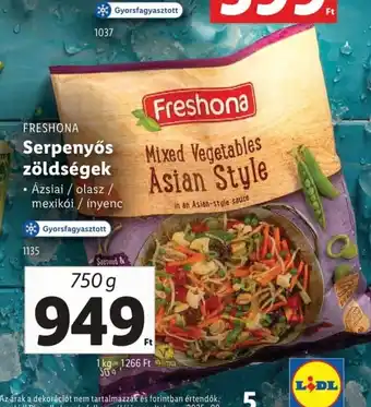 Lidl Freshona serpenyős zöldségek ajánlat