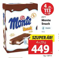 Lidl Zott monte snack ajánlat