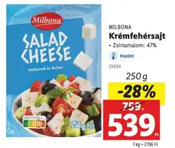 Lidl Milbona krémfehérsajt ajánlat