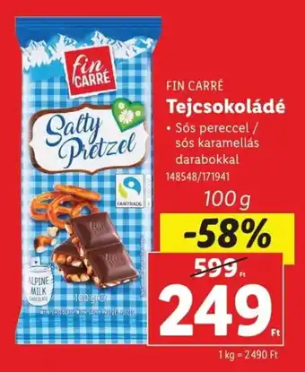 Lidl Fin carré tejcsokoládé ajánlat