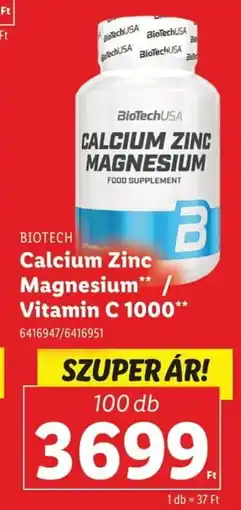 Lidl Biotech calcium zinc magnesium/ vitamin c 1000 ajánlat