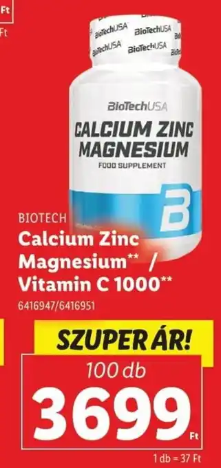 Lidl Biotech calcium zinc magnesium/ vitamin c 1000 ajánlat