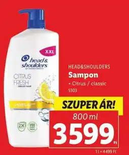 Lidl Head&shoulders sampon ajánlat