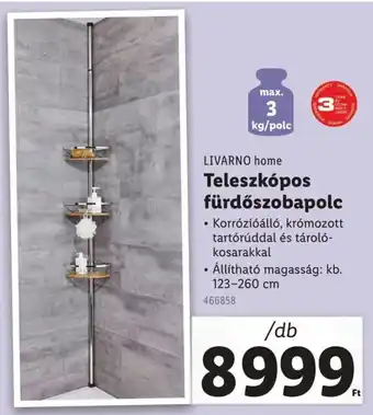 Lidl Livarno home teleszkópos fürdőszobapolc ajánlat