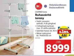 Lidl Livarno home ruhaszárító torony ajánlat