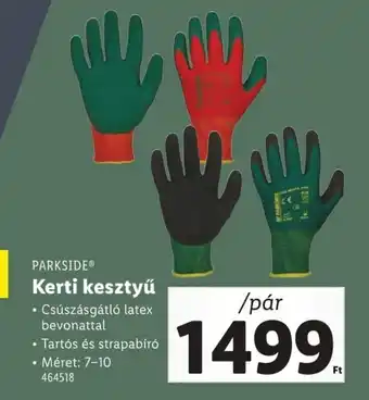 Lidl PARKSIDE Kerti kesztyű ajánlat