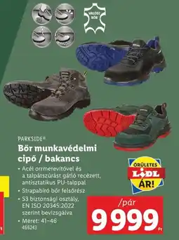 Lidl Parkside bőr munkavédelmi cipő / bakancs ajánlat