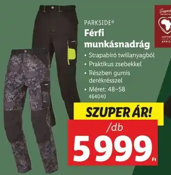 Lidl Parkside férfi munkásnadrág ajánlat