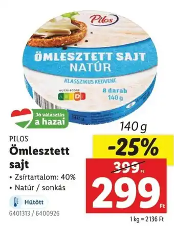 Lidl Pilos ömlesztett sajt ajánlat