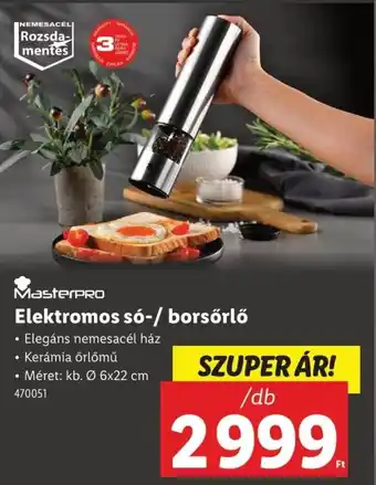 Lidl Masterpro elektromos só-/ borsőrlő ajánlat