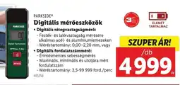 Lidl Parkside digitális mérőeszközök ajánlat