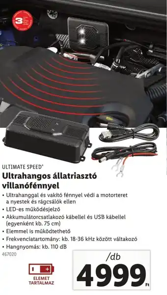 Lidl Ultimate speed ultrahangos állatriasztó villanófénnyel ajánlat