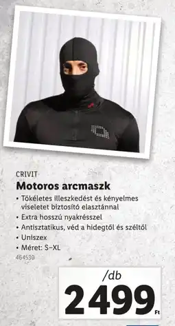 Lidl Crivit motoros arcmaszk ajánlat