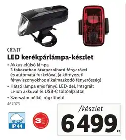 Lidl Crivit led kerékpárlámpa-készlet ajánlat