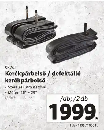 Lidl Crivit kerékpárbelső / defektálló kerékpárbelső ajánlat