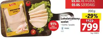 Lidl Dulano leheletvékony szelet ajánlat